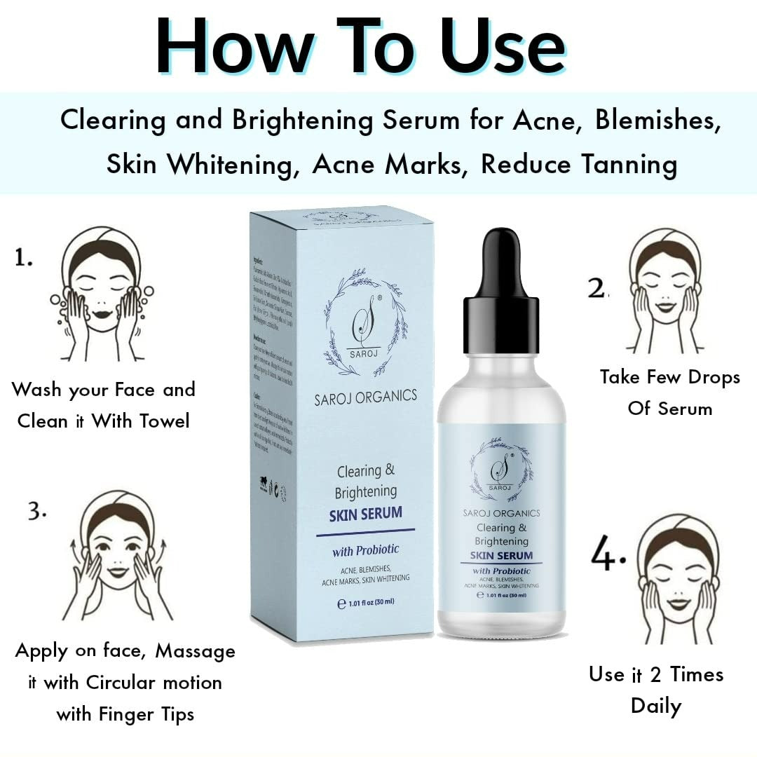 Saroj Organics Clearing And Brightening Skin Serum - Distacart