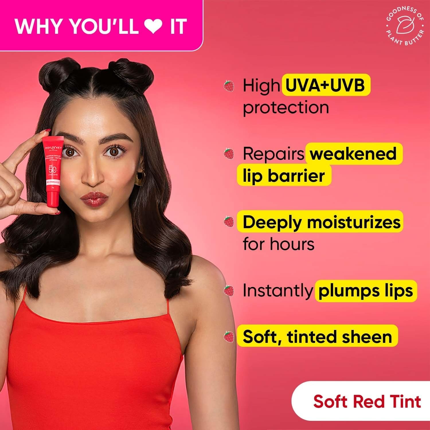 Dot & Key Barrier Repair Ceramide & Peptide SPF 50+, PA+++ Lip Balm - Red Romance - Distacart
