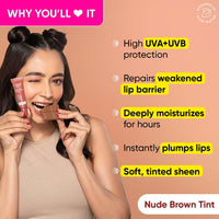 Thumbnail for Dot & Key Barrier Repair Ceramide & Peptide SPF 50 PA+++, UVA+UVB Lip Balm - Warm Nude - Distacart
