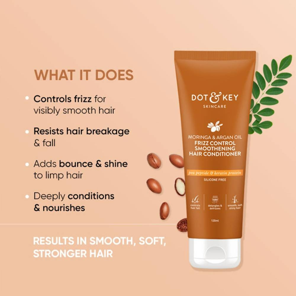 Dot & Key Moringa & Argan Oil Fizz Control Smoothening Hair Conditioner - Distacart