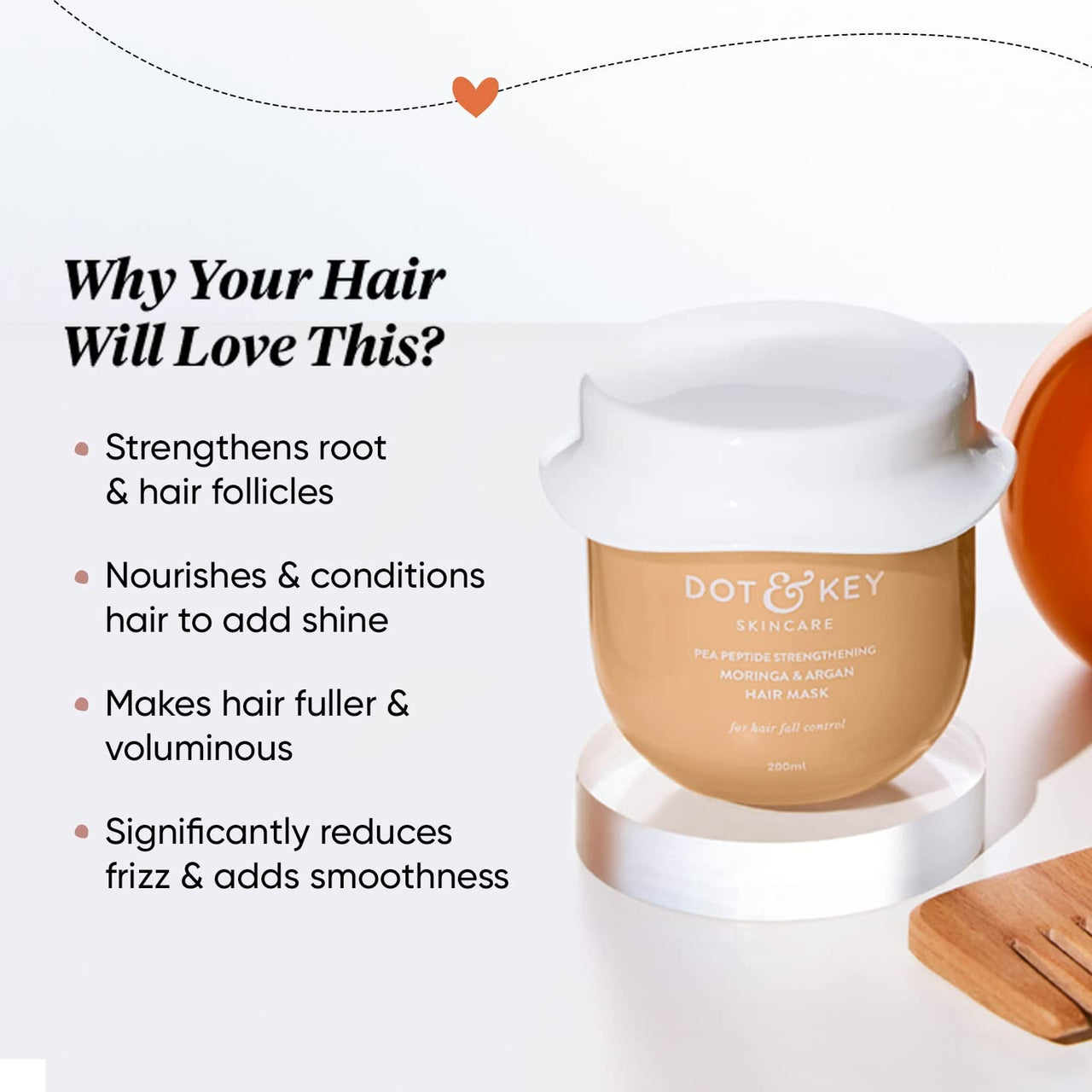 Dot & Key Pea Peptide Strengthening Moringa & Argan Hair Mask - Distacart