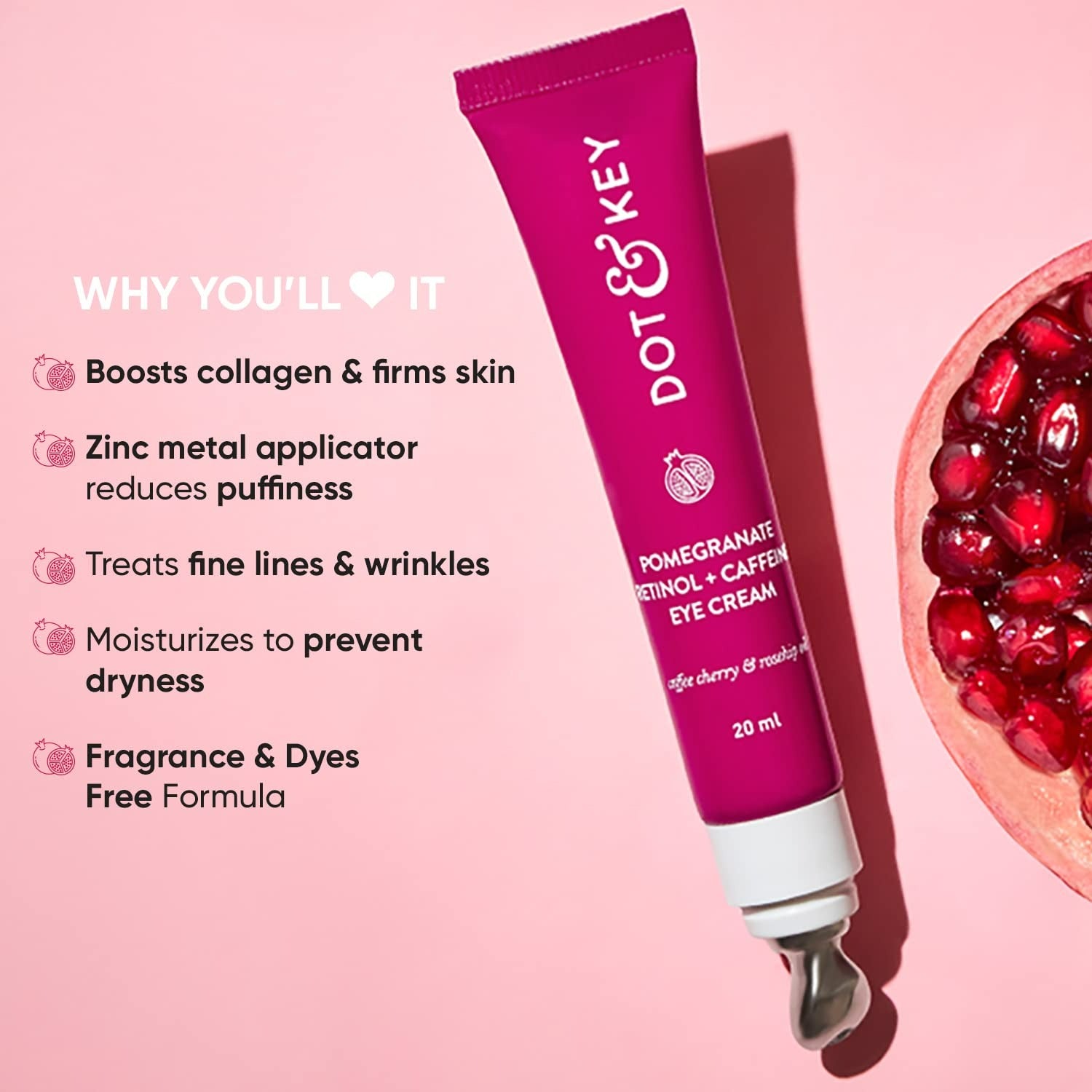 Dot & Key Pomegranate + Caffeine Retinol Eye Cream - Distacart