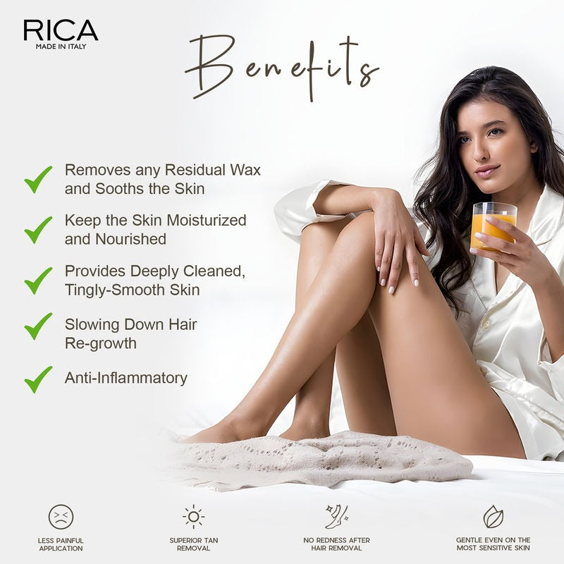 Rica Cotton Milk Pre-Wax Gel Cleansing Waxing Hair Cleaning with Naural Extracts for Hydration & Softening Skin - Distacart