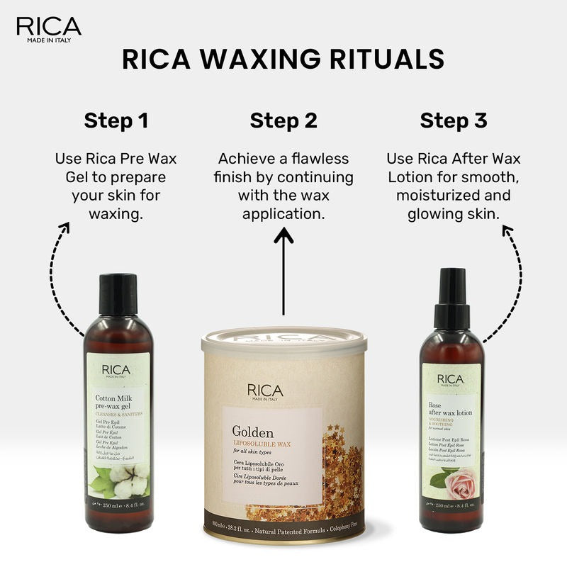 Rica Golden Liposoluble Hair Removal Wax For All Skin Types, With Natural Ingredients - Distacart