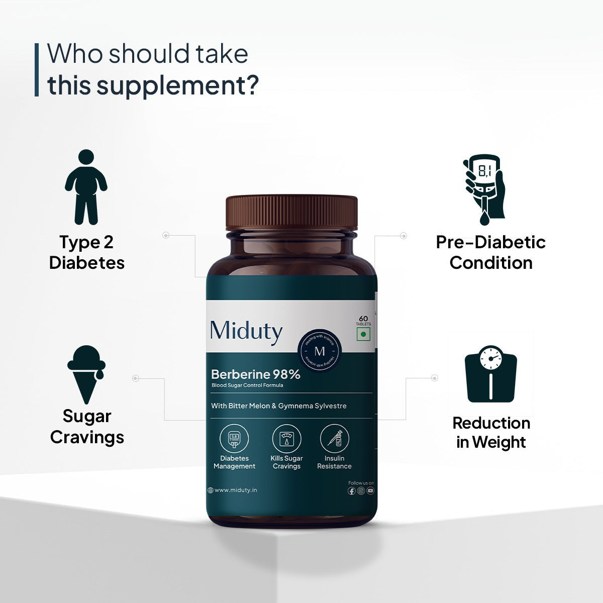 Miduty by Palak Notes Blood Sugar Control Tablets - Distacart
