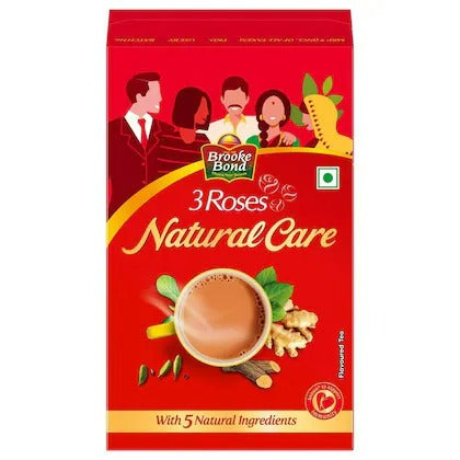 Brooke Bond 3 Roses Natural CareTea With Goodness of 5 Natural Ingredients and Ayurvedic Herbs - Distacart