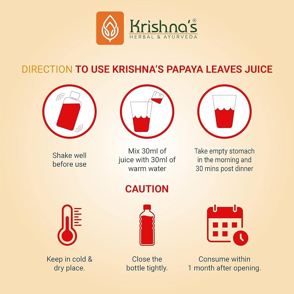 Krishna's Herbal & Ayurveda Papaya Leaf Juice - Distacart