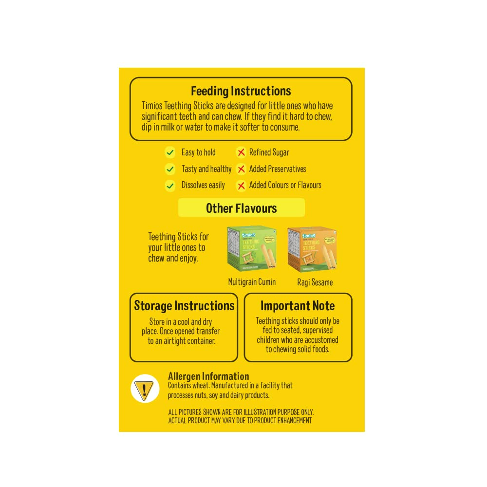 Timios Whole Wheat Ajwain Teething sticks - Distacart
