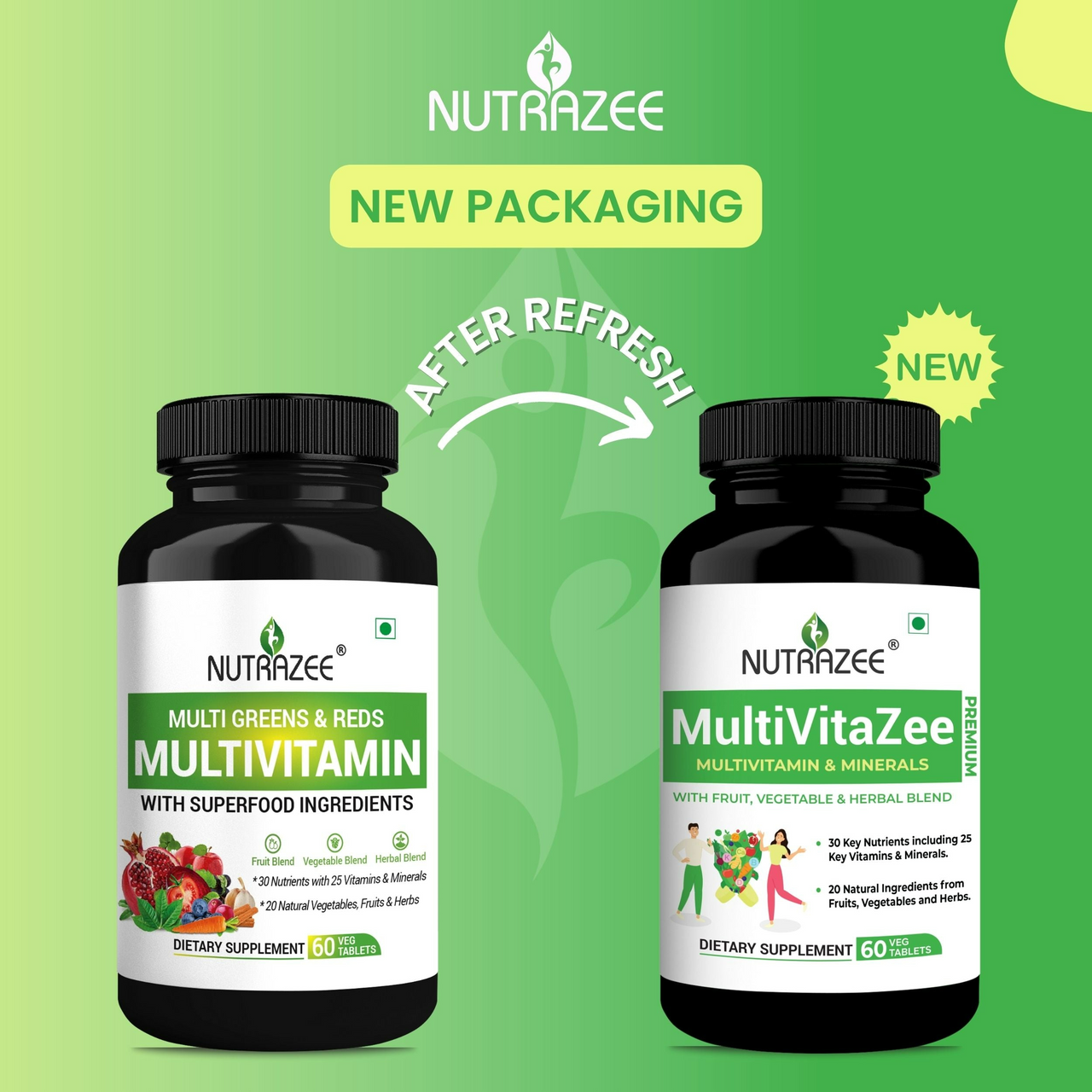Nutrazee Multi Greens & Reds Multivitamin Tablets - Distacart