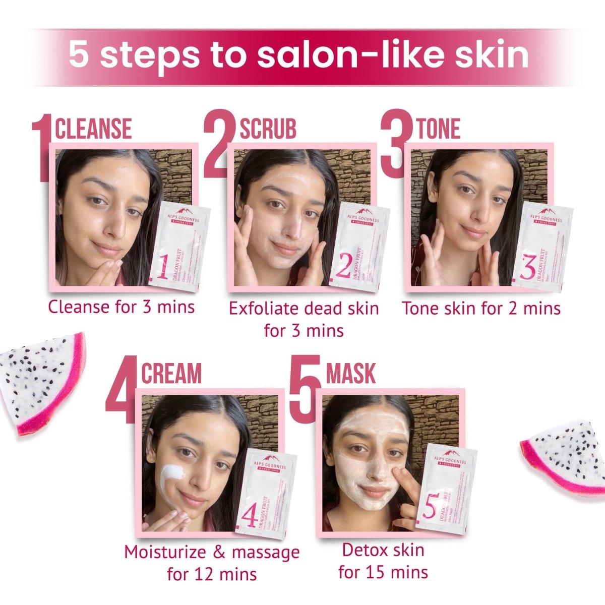 Alps Goodness Dragon Fruit Brightening Facial Kit