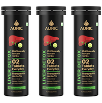 Thumbnail for Auric Liver Detox Effervescent Tablets | Fizzy Water with 10 Ayurvedic Herbs | Clinically Researched Therapeutic Ingredients | Drop, Dissolve, Fizz, Drink