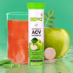 Thumbnail for OZiva ACV Moringa For Weight Loss 3-in-1 Fat Oxidation Formula Tablets - Green Apple Flavor - Distacart