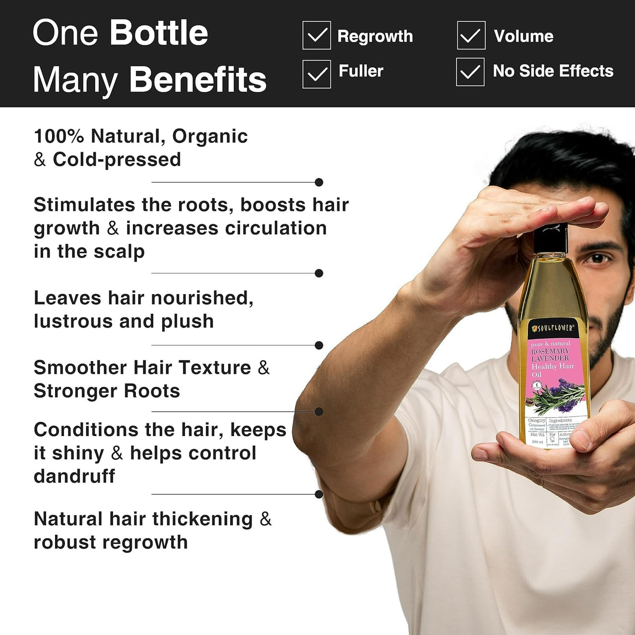 Soulflower Pure & Natural Rosemary Lavender Healthy Hair Oil - Distacart