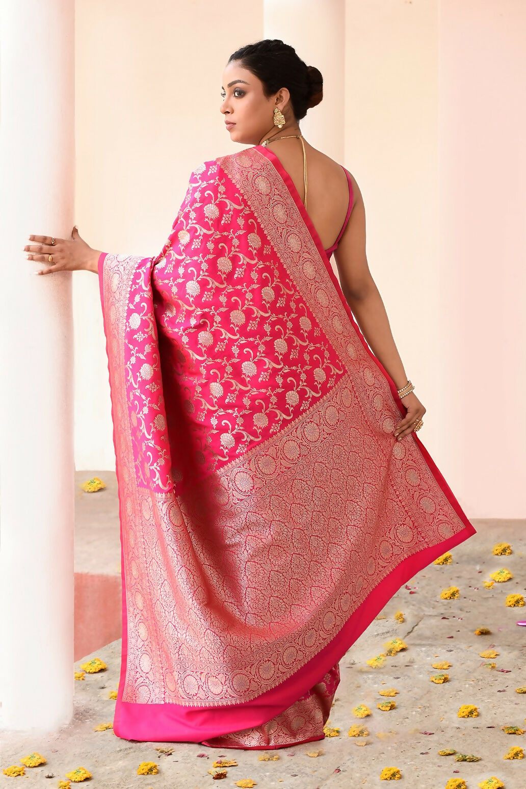Joban Fashion Hot Pink Soft Pure Handloom Banarasi Silk Saree