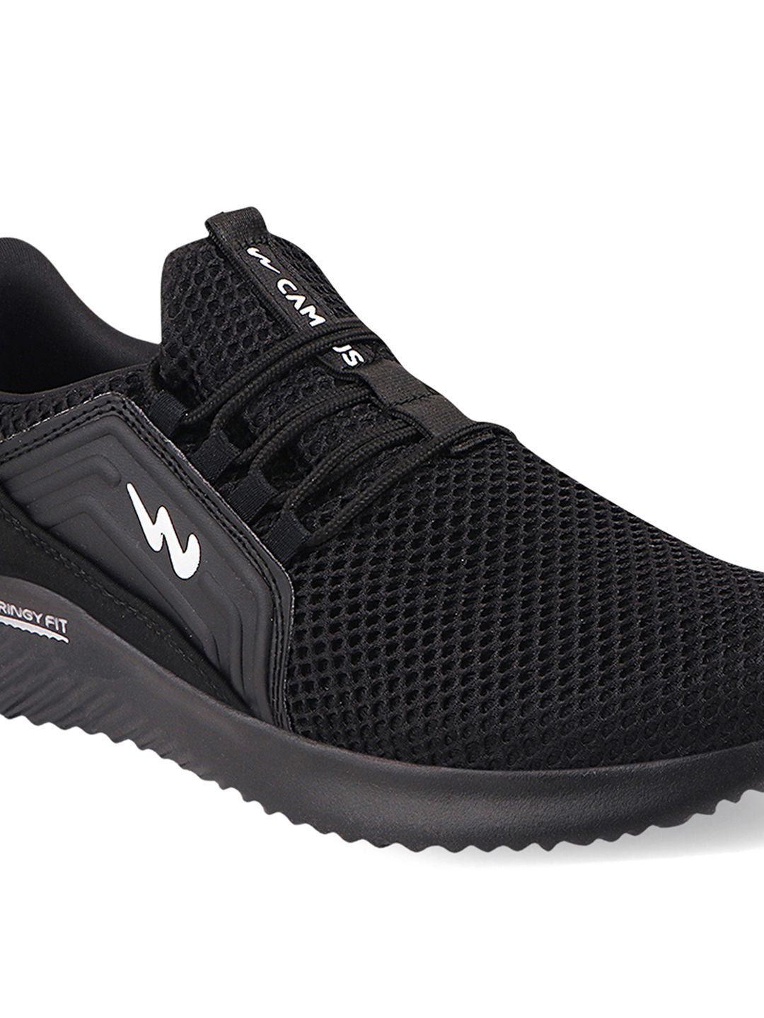 Campus Men Black Mesh Running Shoes