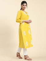 Thumbnail for HOUSE OF KARI Embroidered Chikankari Pure Cotton Chikankari Kurta - Distacart