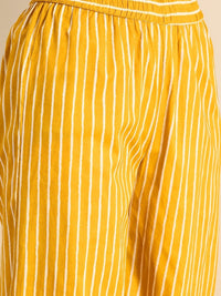 Thumbnail for Anouk Women Yellow & White Printed Kurta with Palazzos - Distacart