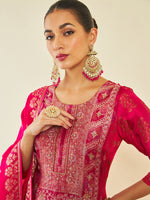 Thumbnail for Soch Floral Printed Beads and Stones Kurta with Trousers & Dupatta - Distacart