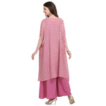 Thumbnail for Vamika Crepe Rubber Print Pink Party Wear/Casual Wear/Office Wear Top Plazzo With Shrug - Distacart