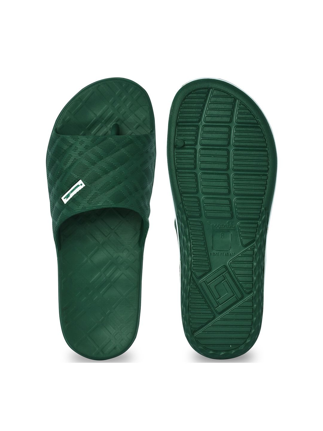 Paragon Men Green & White Rubber Sliders
