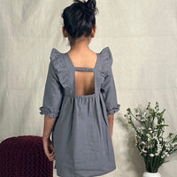 Thumbnail for ArthLife Grey Cactus Embroidered Dress - Distacart
