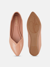 Thumbnail for DressBerry Nude-Coloured Pointed Toe Ballerinas