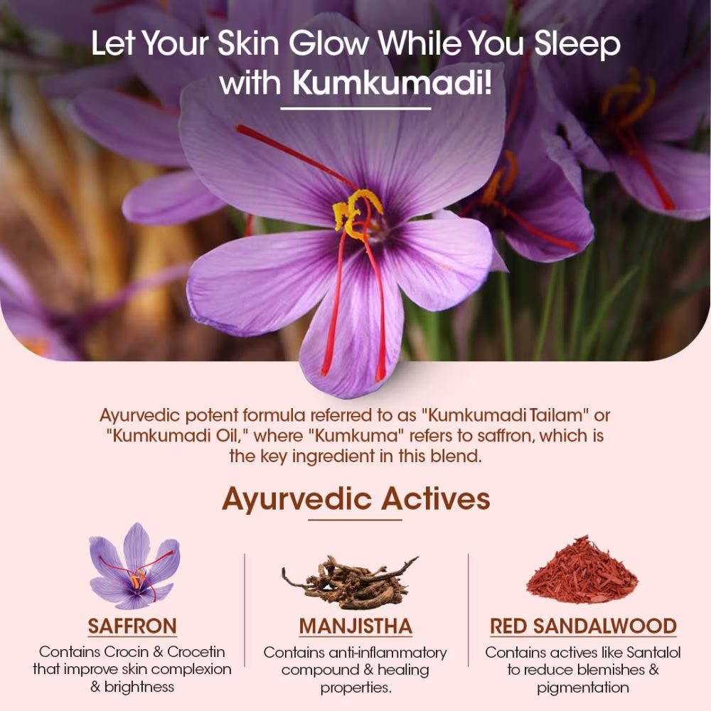 TAC - The Ayurveda Co. 100% Pure Kumkumadi Gold Glow Face Oil For Glowing, Youthful & Radiant Skin - Distacart