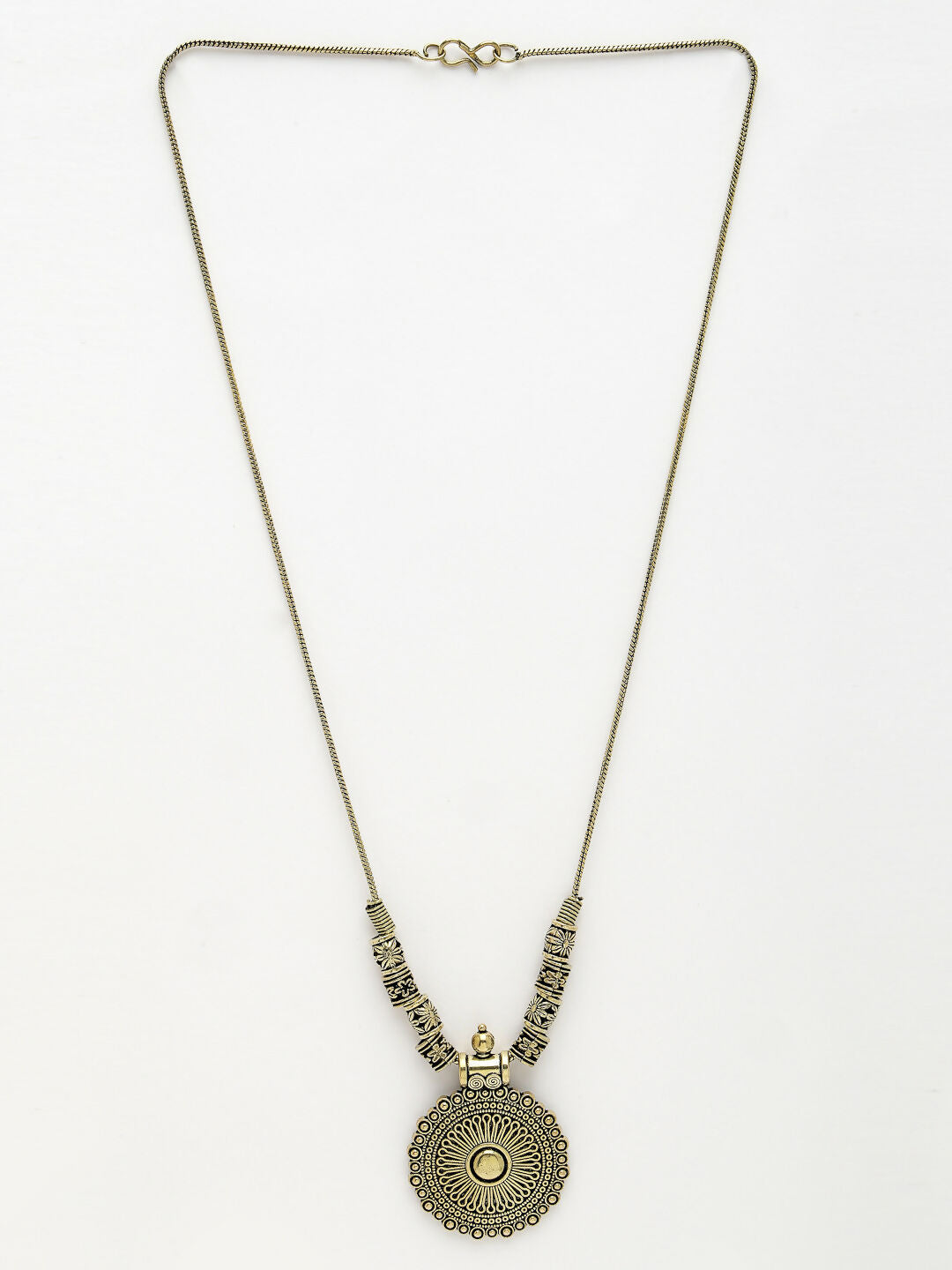 NVR Women's Gold-Plated Circular Shape Pendant with Chain - Distacart