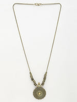 Thumbnail for NVR Women's Gold-Plated Circular Shape Pendant with Chain - Distacart