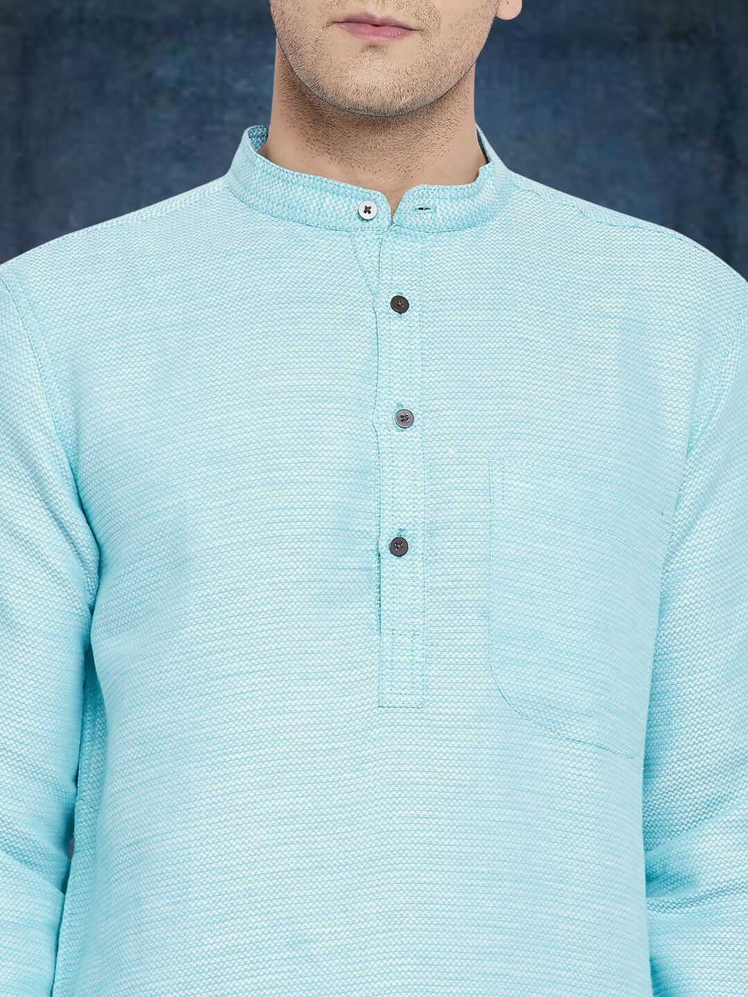 Even Apparels Men's Pure Cotton Turquoise Kurta - Distacart