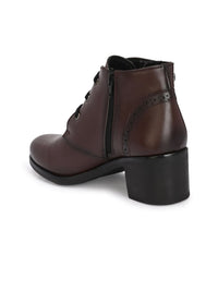 Thumbnail for Delize Women Mid Top Block Heel Derby Regular Boots