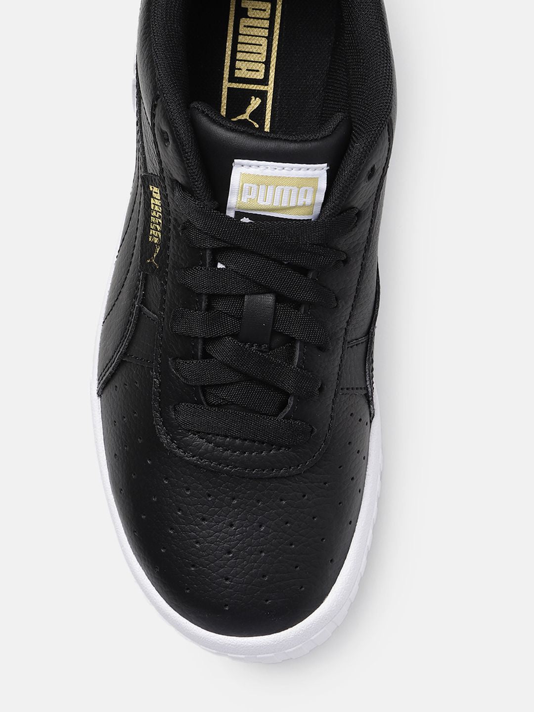 Puma Women Cali Wedge Perforations Leather Sneakers