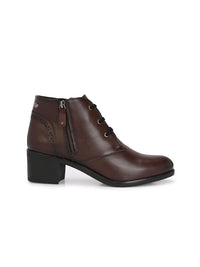 Thumbnail for Delize Women Mid Top Block Heel Derby Regular Boots