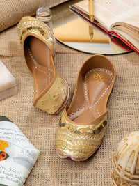 Thumbnail for House of Pataudi Embellished Square Toe Velvet Majoris
