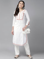 Thumbnail for ADA Embroidered Chikankari Cotton Kurta - Distacart