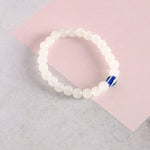 Thumbnail for NVR Men & Women Evil Eye Crystal Elasticated Bracelet - Distacart
