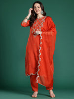 Thumbnail for Indo Era Floral Embroidered Kurta with Trousers & With Dupatta