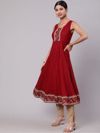 Thumbnail for Aks Floral Yoke Design Anarkali Kurta - Distacart