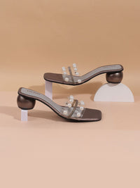 Thumbnail for Metro Embellished Square Toe Block Mules