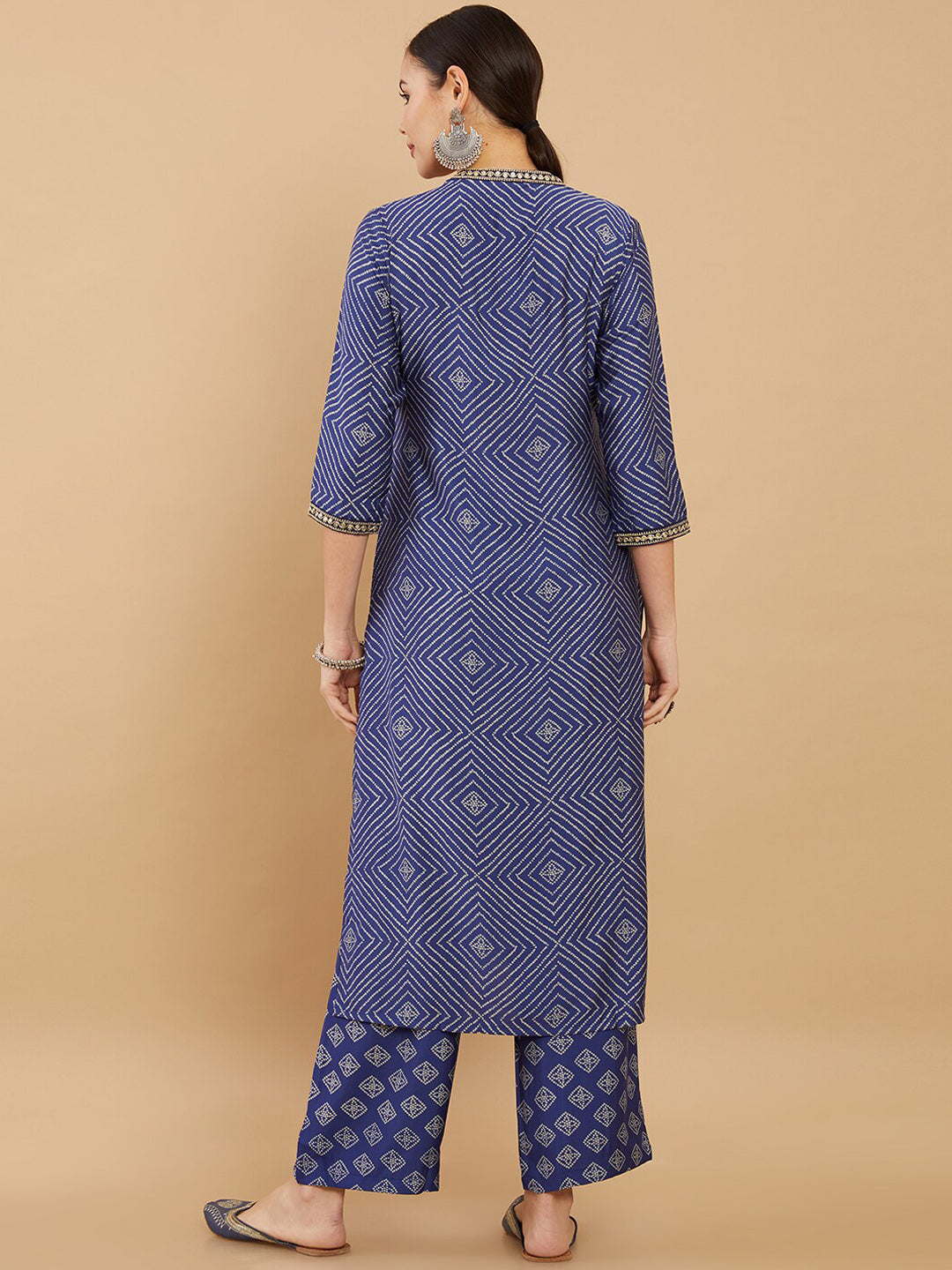 Soch Women Blue Printed Kurta with Palazzos - Distacart