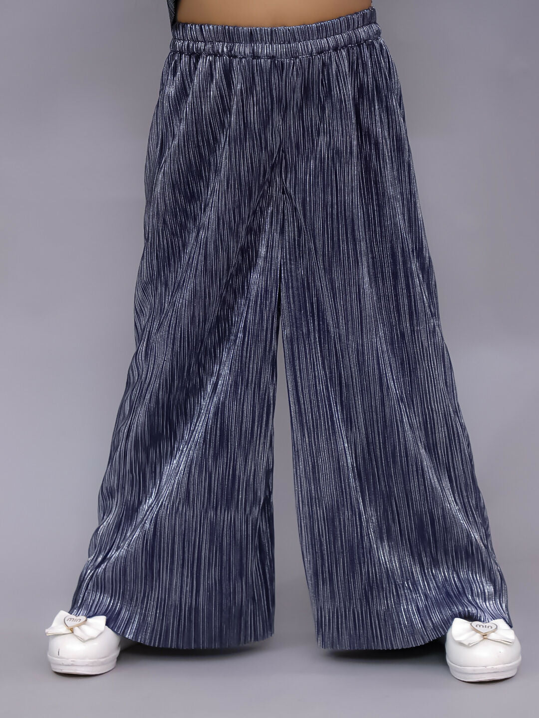 Lil Drama Glam Up Girls Blue Party Top and Pant Set