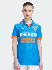 Thumbnail for Adidas Typography Printed One Day International Cricket Jersey T-shirt - Distacart
