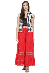 Thumbnail for Asmaani Red Color Golden Gota Patti Gharara