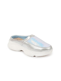 Thumbnail for FAUSTO Women's Silver Back Open Embellished Slip On Mules