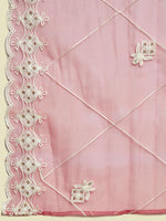 Thumbnail for Soch Ethnic Motifs Embroidered Panelled Chanderi Silk Kurta with Palazzos & Dupatta - Distacart