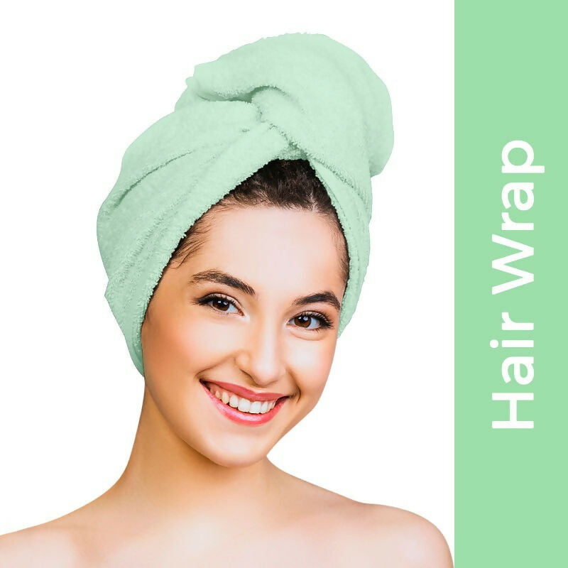 Nykaa Naturals Microfiber Hair Wrap for Frizz Free & Shiny Hair - Green - Distacart