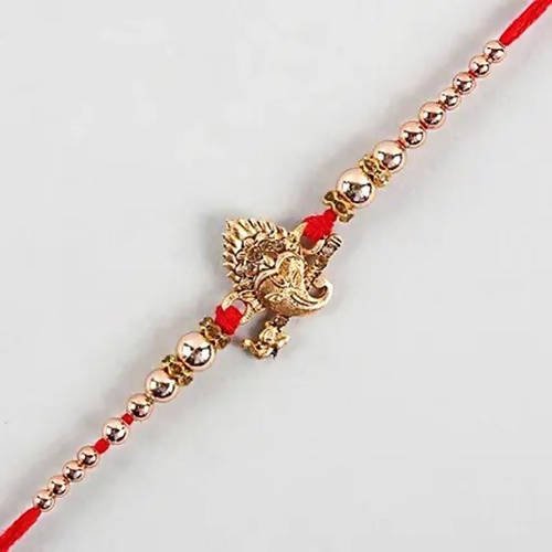 Auspicious Ganesha Rakhi And Almonds Jar - Distacart