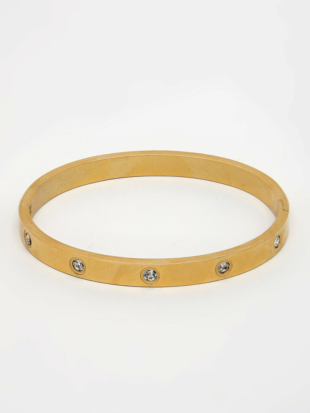 NVR Women's Gold-Polished CZ Stone-Studded Kada Bracelet - Distacart