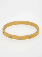 Thumbnail for NVR Women's Gold-Polished CZ Stone-Studded Kada Bracelet - Distacart