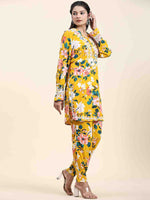 Thumbnail for HOUSE OF KARI Floral Printed Chikankari Regular Straight Pure Cotton Kurta with Trousers - Distacart